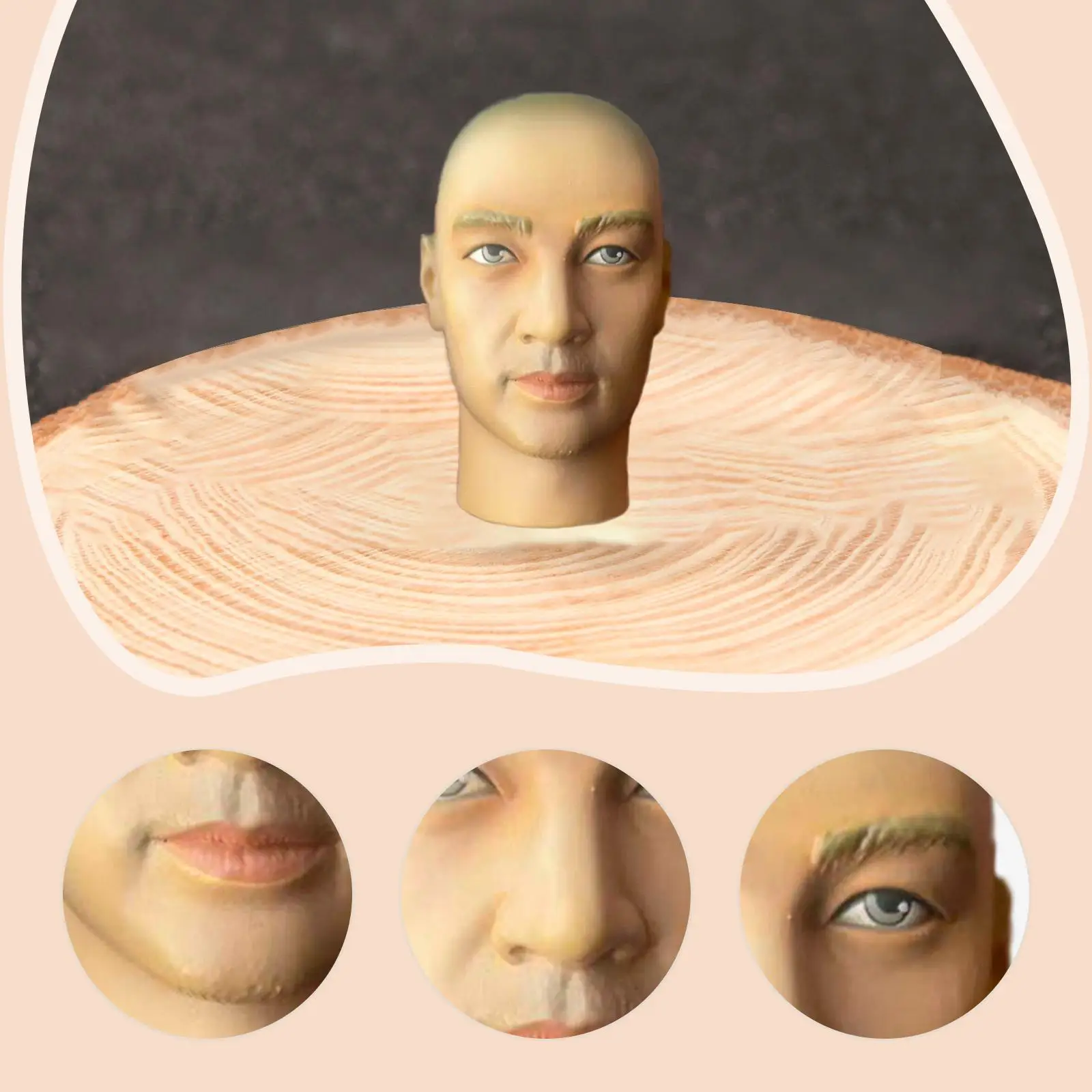 

Масштабная модель головы азиатского мужчины 1:6, ПВХ, реквизит для фотосессий, голова лысого мужчины для 12-дюймовой фигурки солдата, коллекционная кукла