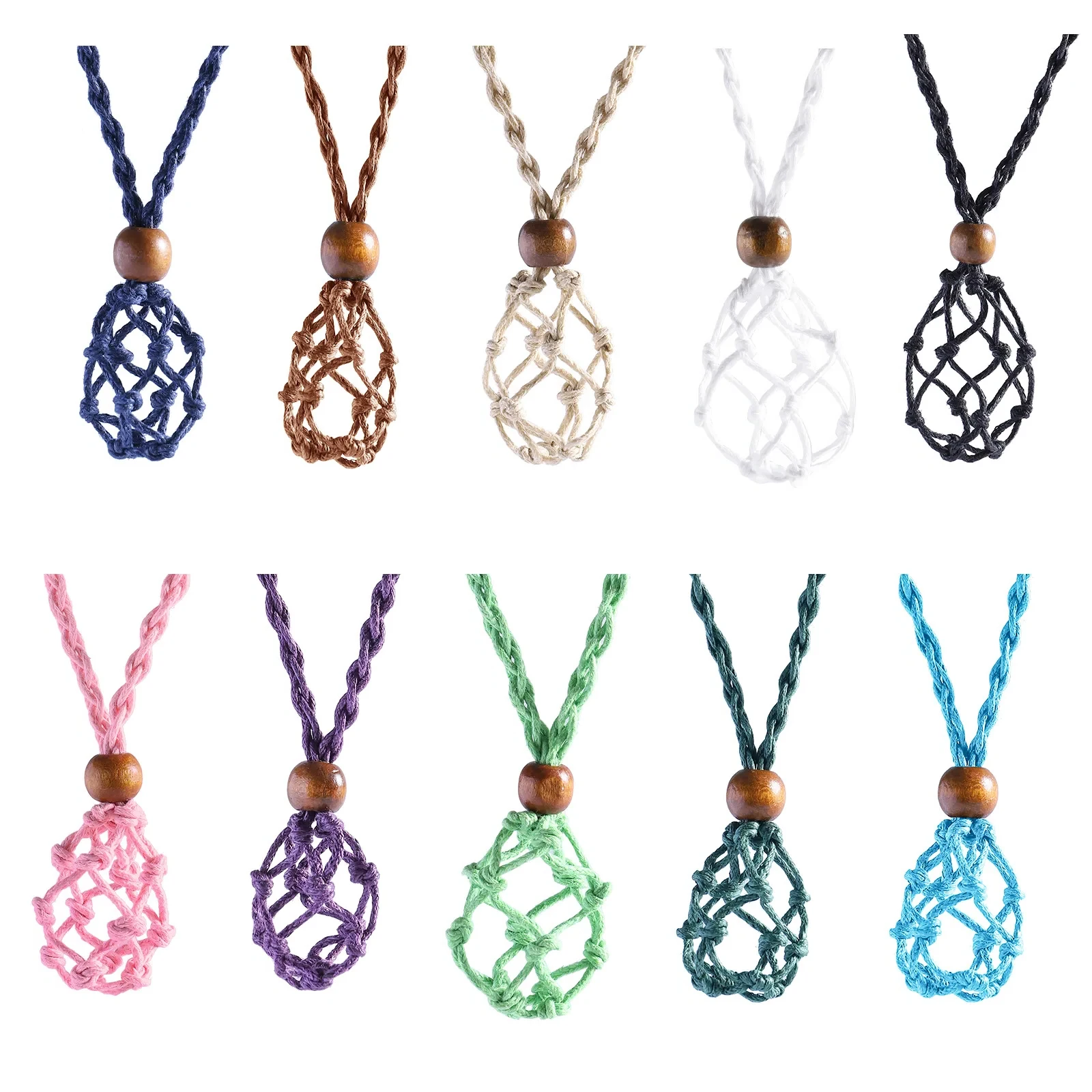 DIY Halskette Schnur Leere Meditation Stein Halter Net Seil Ornament Schnur Schmuck Machen Zubehör Für 20-25mm stein