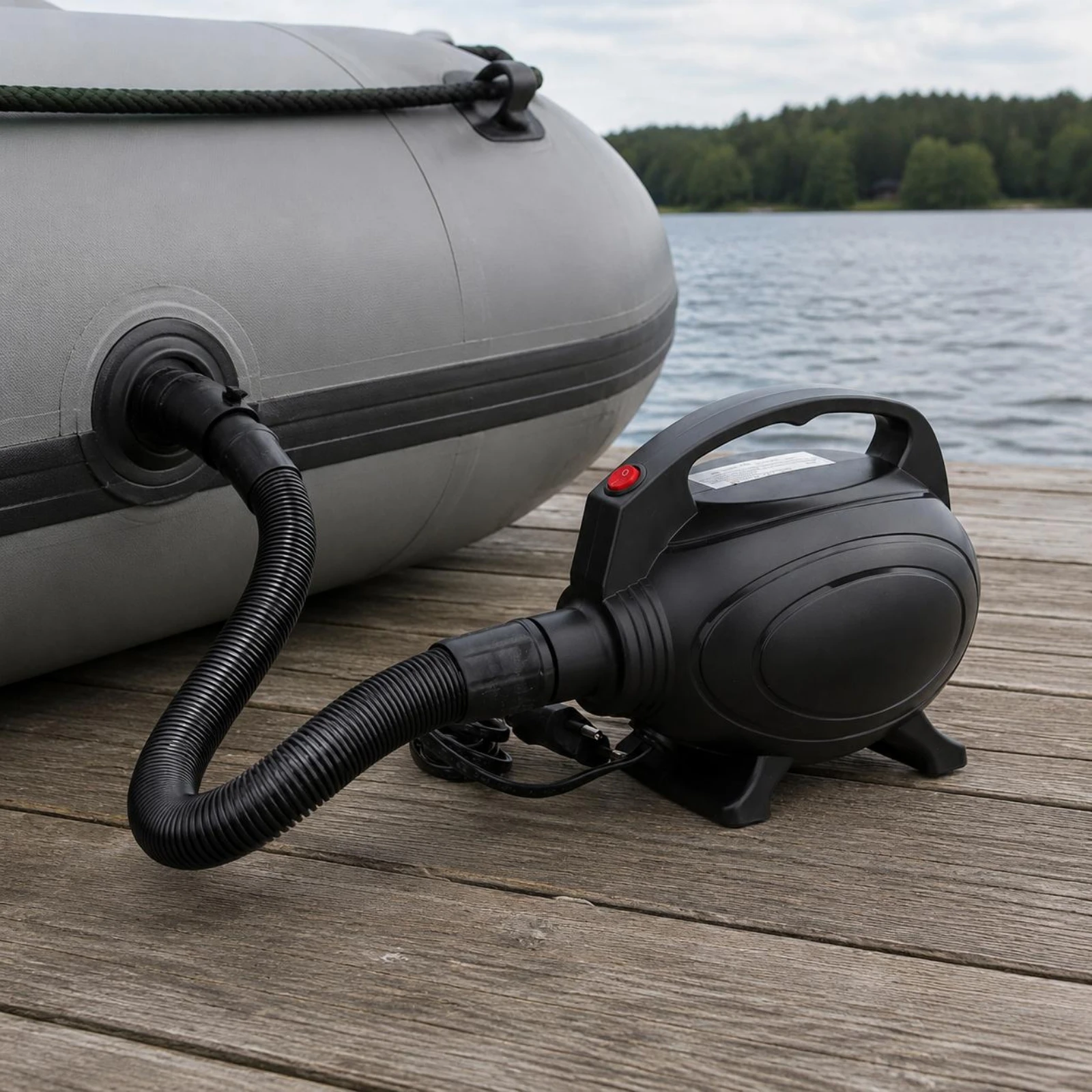 500W Air Blower High Power Inflatable Boat Pump Pool Air Pump Inflate and Deflate for Water Sports