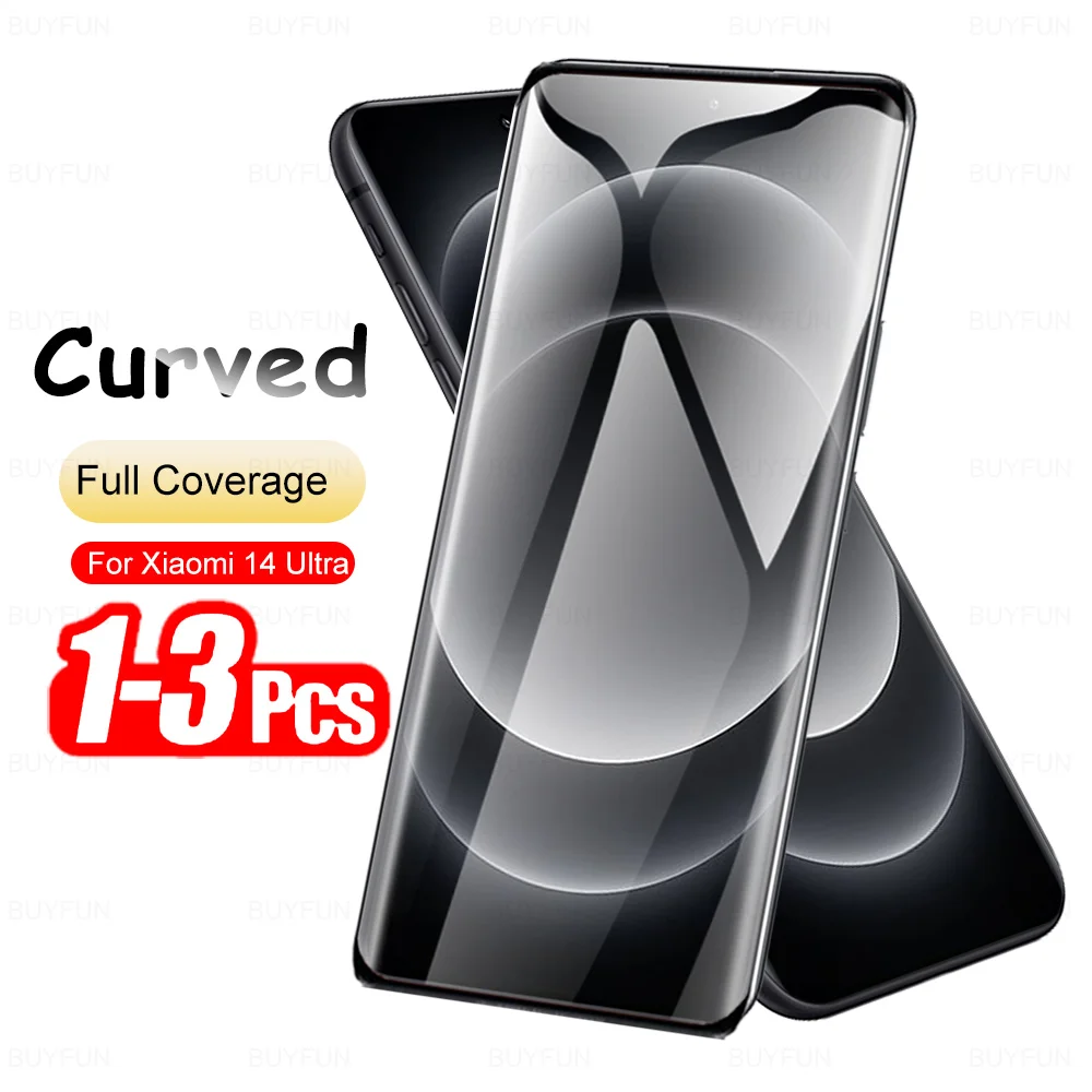 1-3Pcs Curved Tempered Glass For Xiaomi 14 Ultra Screen Protector Redmi Note 13 Pro+ Note14 Pro Plus Mi 14Pro 5G Protective Film