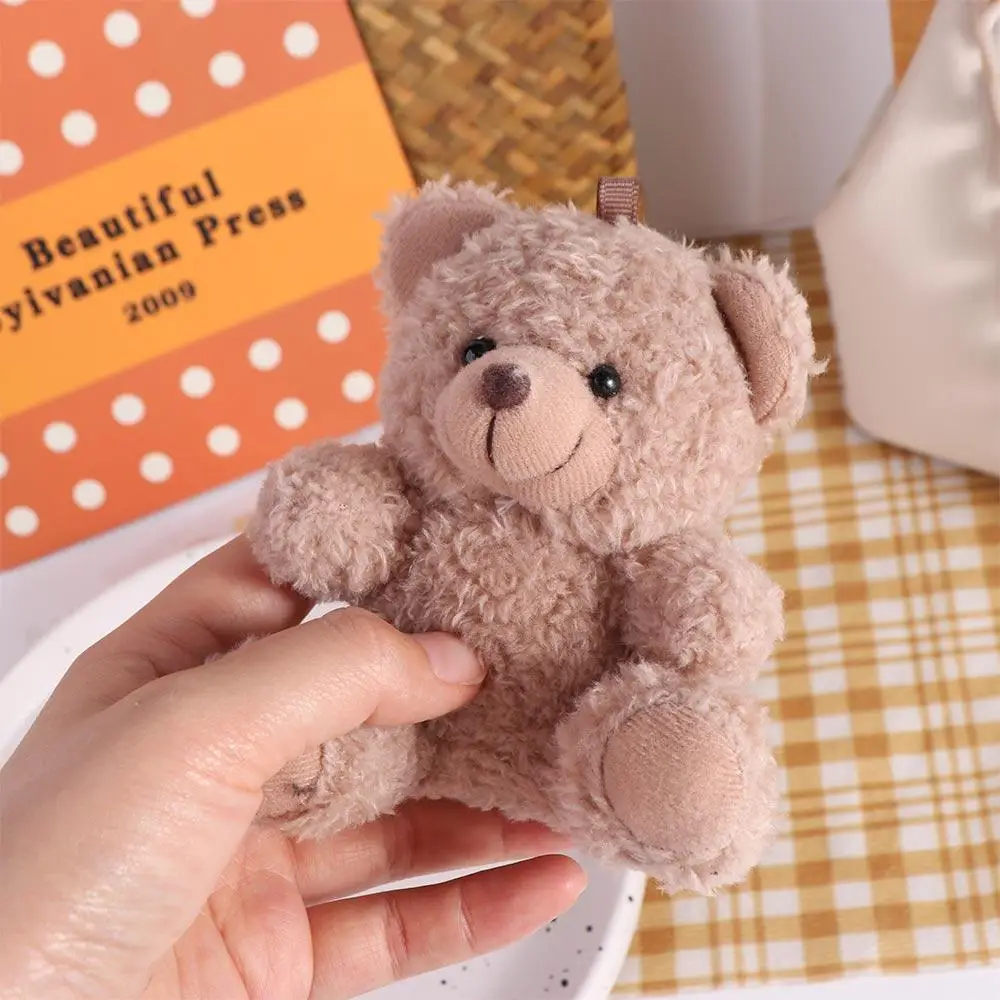 Fashion Plush Little Bear keychain Stuffed Animal Bear Plush Doll Curly Sitting Doll 10Cm Soft Bear Bag Pendant