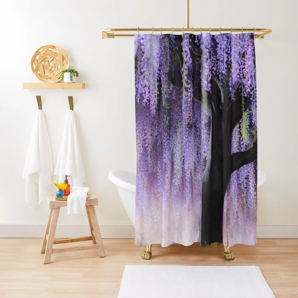 

Purple lilac Wisteria Willow Tree Shower Curtain Window Anti-Mold Waterproof Shower For Bathroom Bathroom Deco Curtain