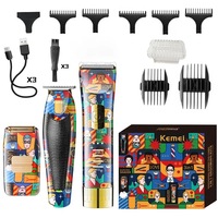 Kemei Professional Hair Clipper Combo Rechargeable USB Hair Trimmer Foil Shaver Cordless Electric Hair Cutting Machine Razor Kit