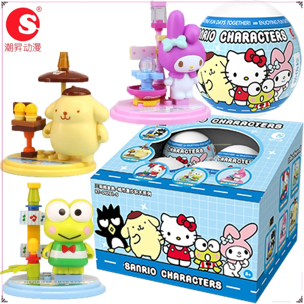 

Original Sanrio Gashapon Blind Box City Walk Series Anime Cute Surprise Collect Figures Model Desktop Ornament Kids Toys Gifts