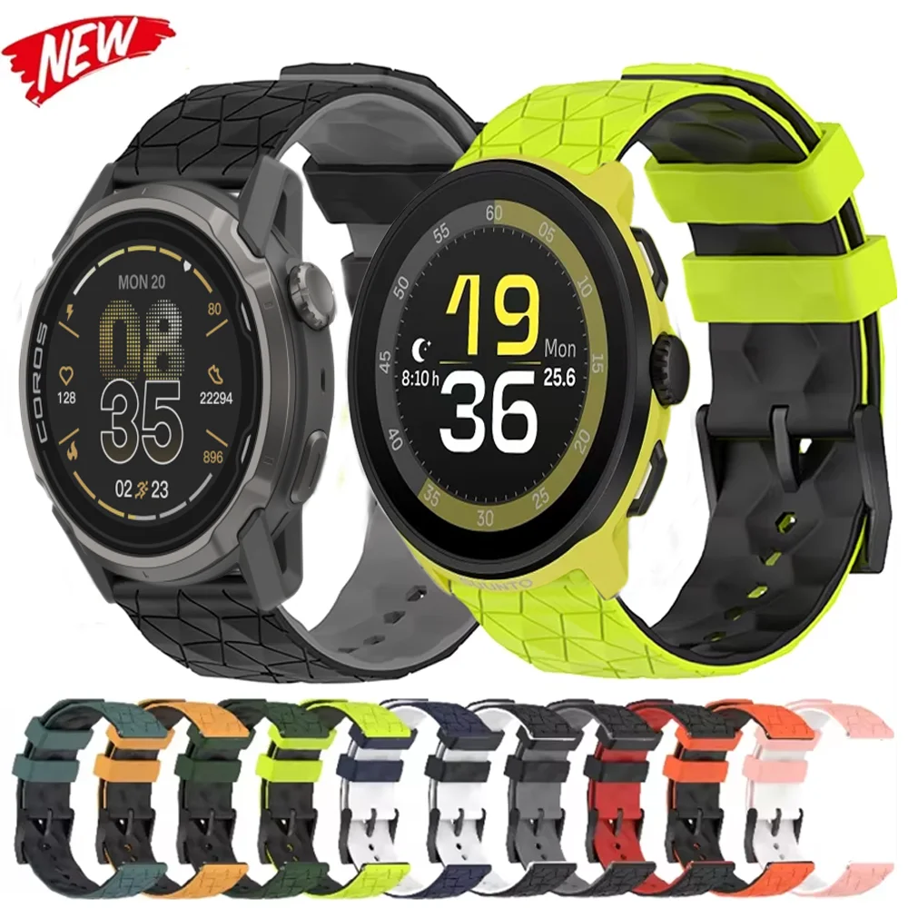 22mm 20mm Football Pattern Silicone Strap for Suunto Vertical 2 Race 2 S Bracelet COROS APEX 4 42mm PACE Pro 3 2 Band CMF 3 Pro