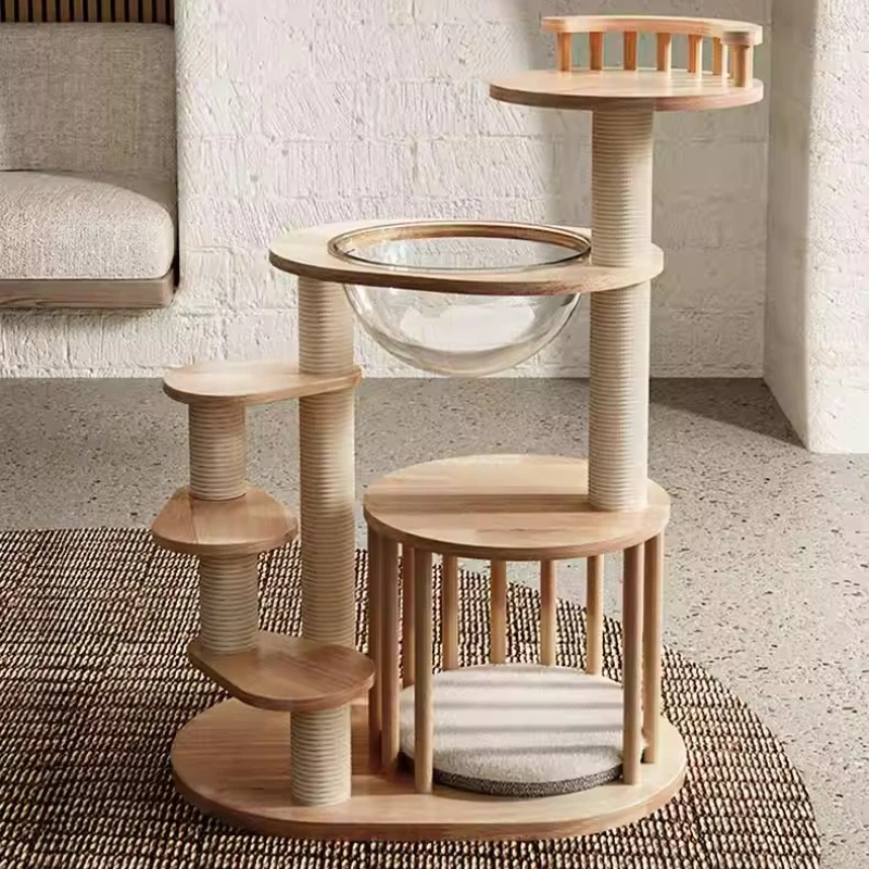 

Bantam Cat Climbing Frame Solid Wood Nest Tree Integrated Small Jumping Platform Short-legged Cat Frame