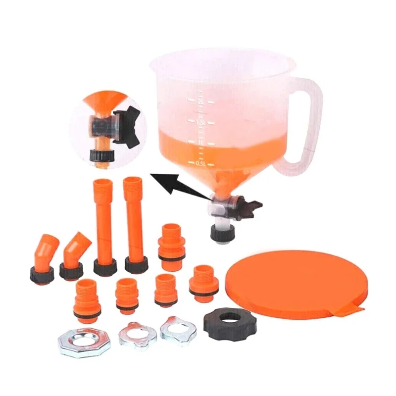 

Orange Coolant Pouring Corrosion Resistant Not-Spill Coolant Funnel Radiator Funnel Burping Funnel for Fill