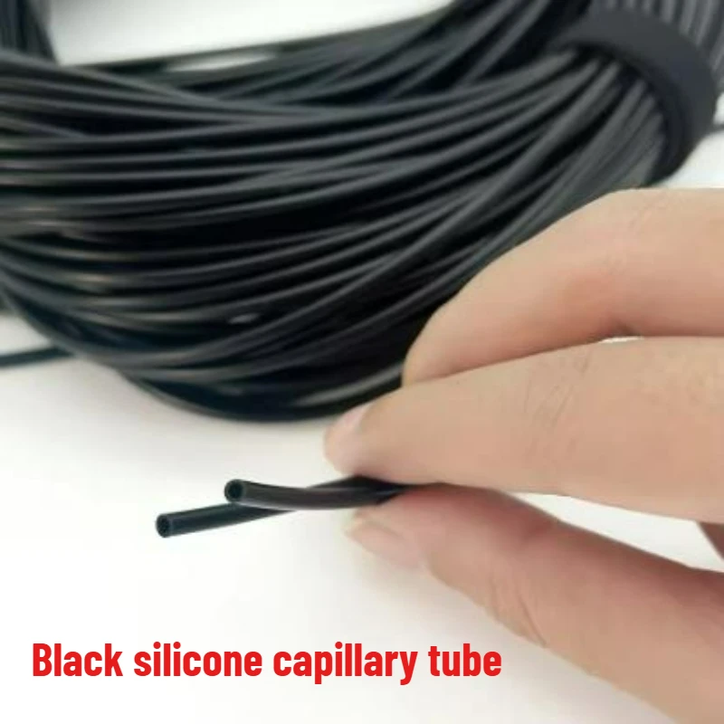 

10/20Meters Food Grade Silicone Hose Black Flexible Capillary Pipe ID 0.5mm-5mm High Temp Resistant Nontoxic Silicone Tube