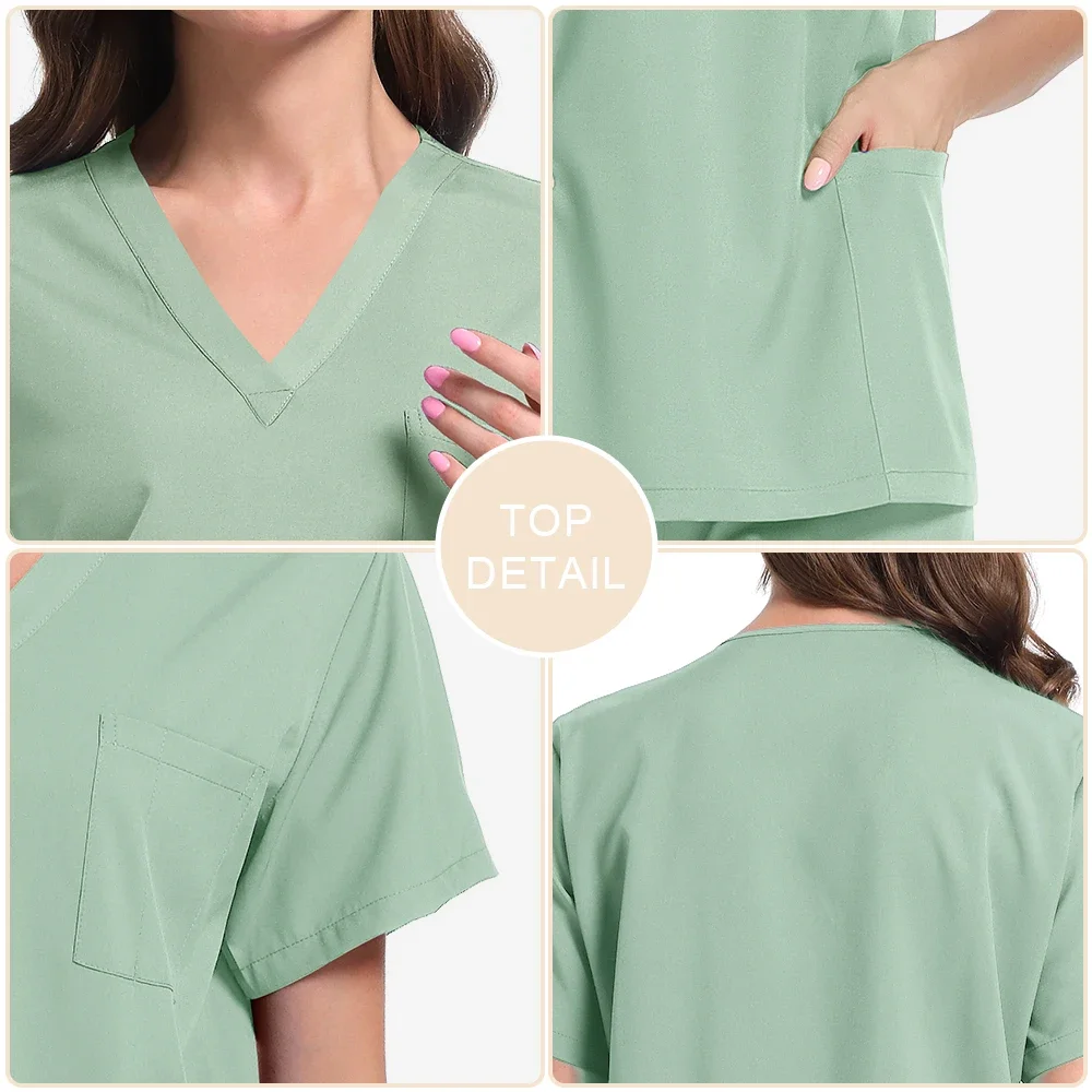 Verpleging Scrubs Set Vrouwen Beauty SPA Uniformen Dierenkliniek Winkel Veterinaire Tandheelkunde Werkkleding Medische Verpleegkundige Chirurgische Top + Broek