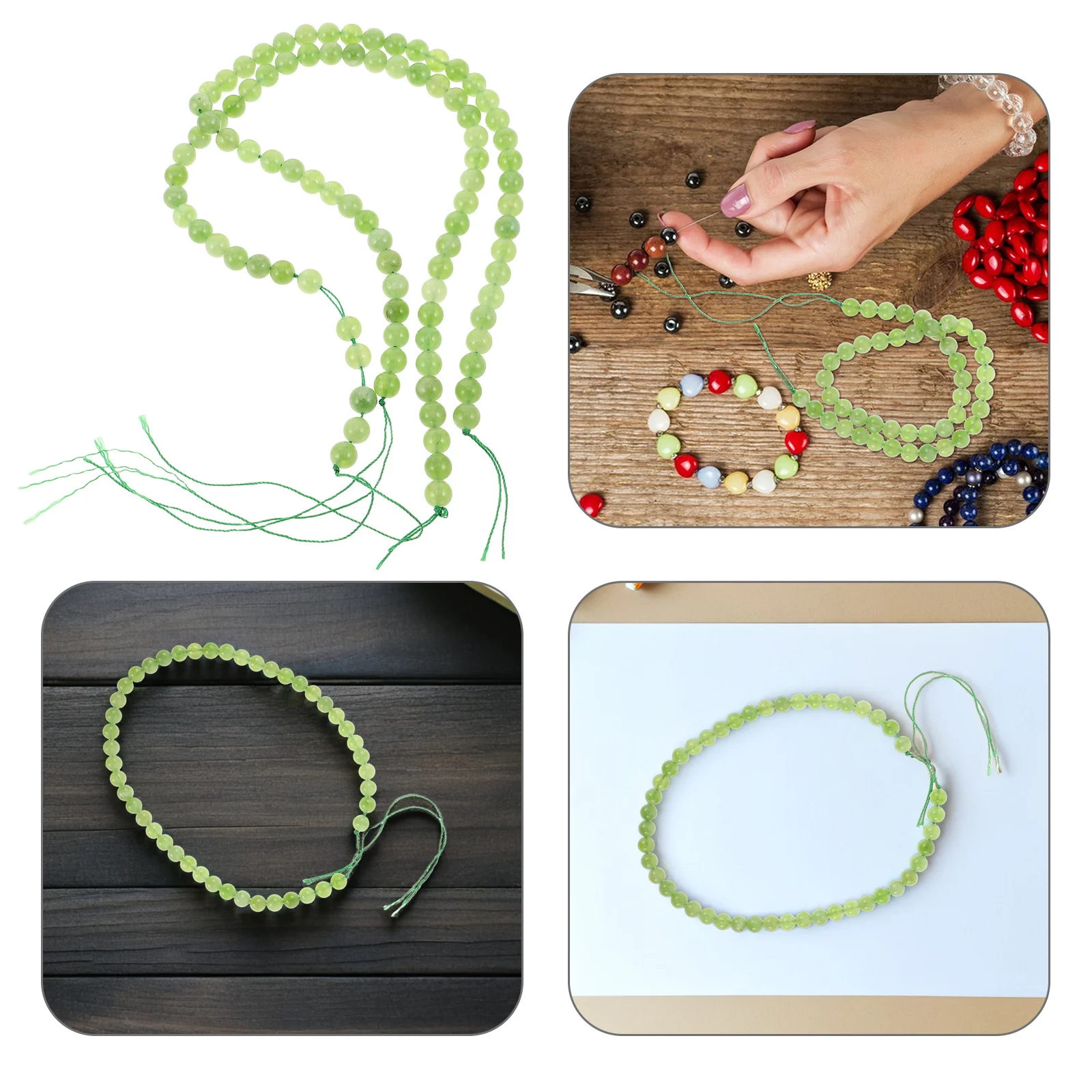 

2 String Natural Green Agate 8mm Round Polished Loose Beads for DIY Jewelry Making Bracelets Necklaces Craft Supplies