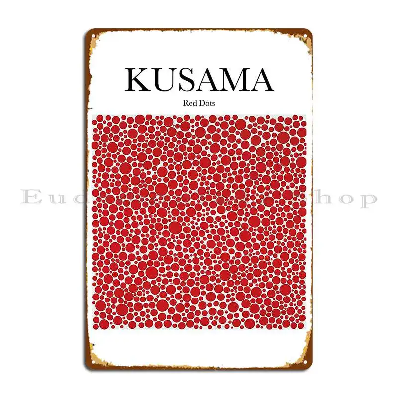 Kusama Red Dots Metal Signs Pub Club Club Bar Wall Decor Design Tin Sign Poster