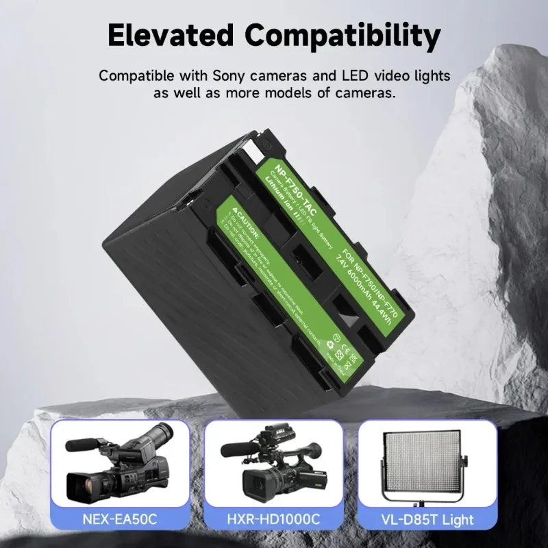 6000/9600mAh NP F750 NP F770 LED Power Indicator Battery with Type C Port for Sony NP F960 F970 NP-F750 NP-F550 CCD-TRV58 V1J z1