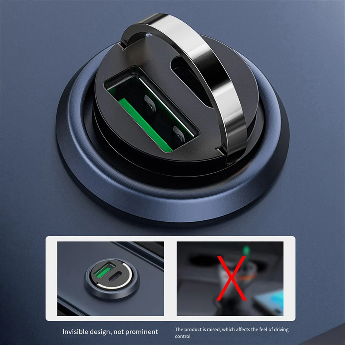 100W Dual Ports Mini USB Car Charger Super Fast Charging Phone Charge Adapter Charger Socket Lighter