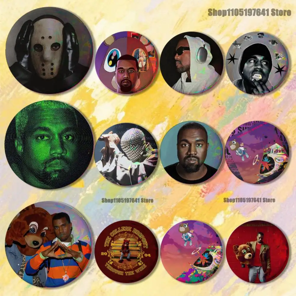 

K-Kanye-e West Ye Rapper Badges Button Round Creative Pin Brooch Badge Bag Decor Accessories Fans Collect Friends Gifts