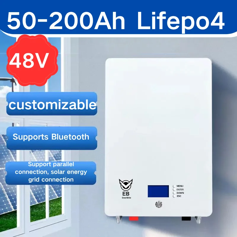 

EB 6000+Cycles Wall Mounted 48V 50Ah 100Ah 150Ah 200Ah Lifepo4 Battery for 3KW 5KW 7KW Energy Storage PV Household Base Station