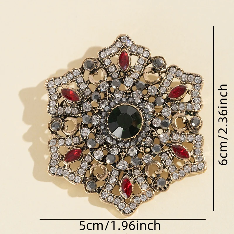 Temperament Elegant Rhinestone Flower Brooch Female Corsage Pin Buckle Suit Fixed Scarf Buckle Clothes