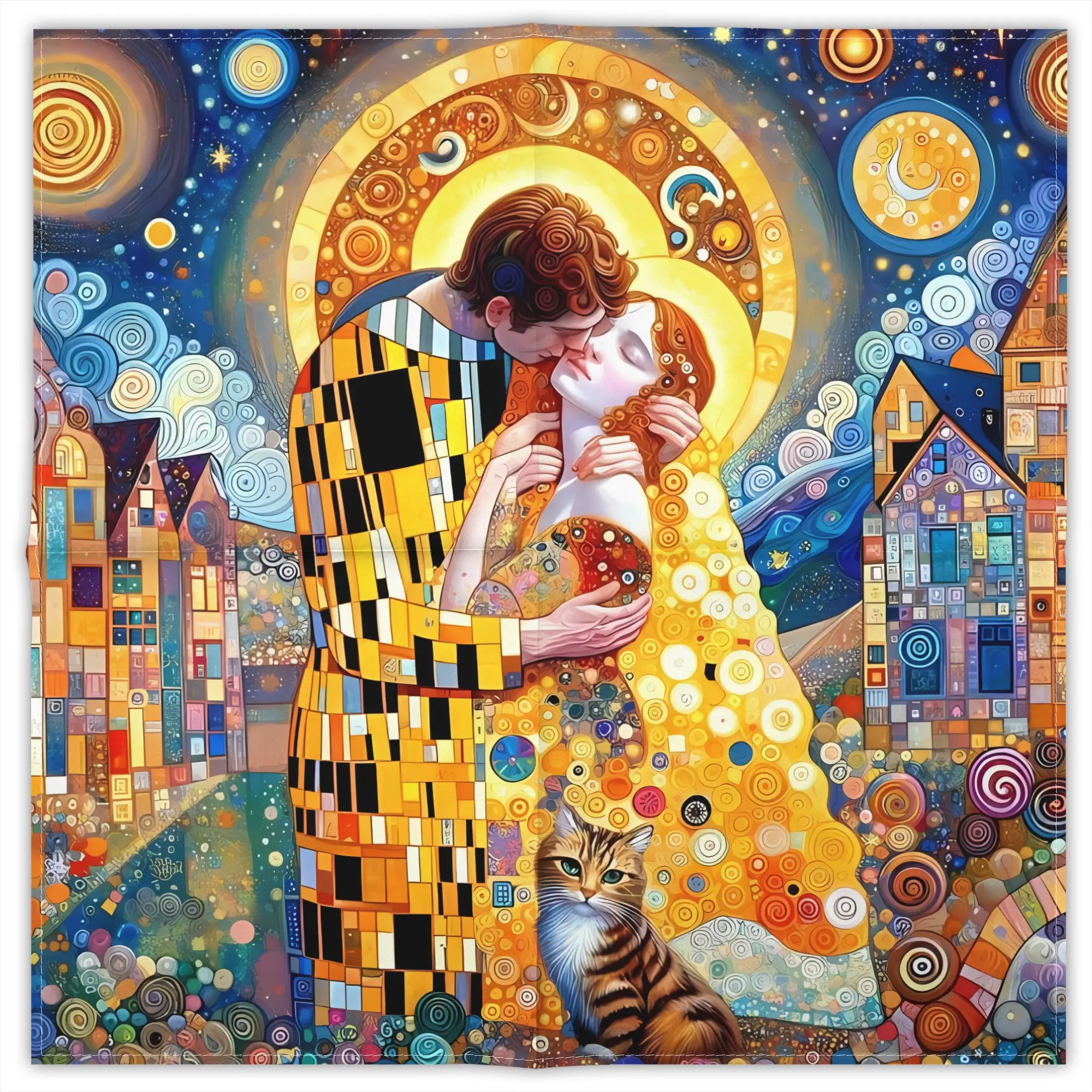 

Gustav Klimt Painting Art Fashion Square Scarf Decorative Polyester Printed Daily