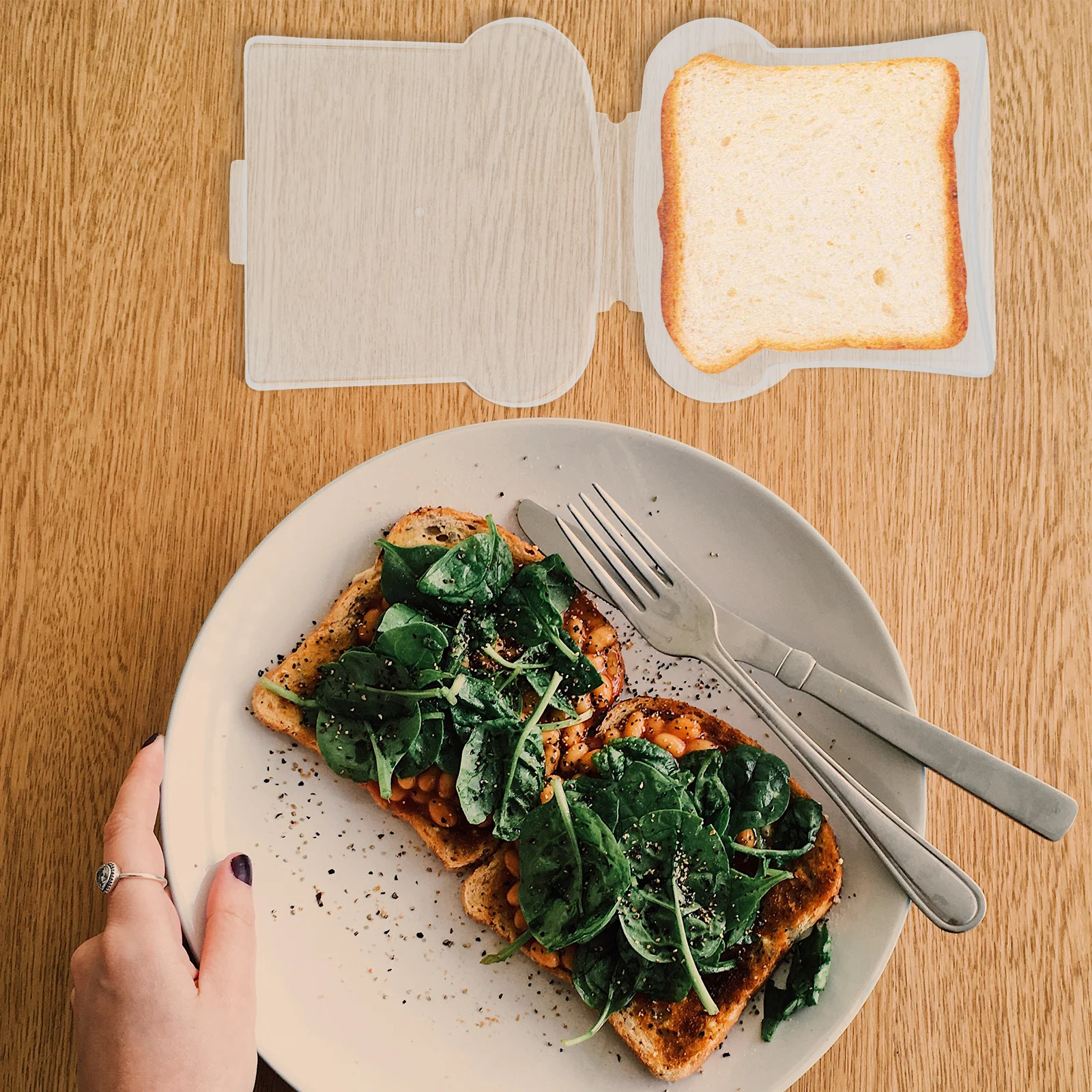 

Sandwich Food Holder Stylish Portable Bento Box Large Capacity Lunch Box Kids School Office Fruit Container Reusable Food Case