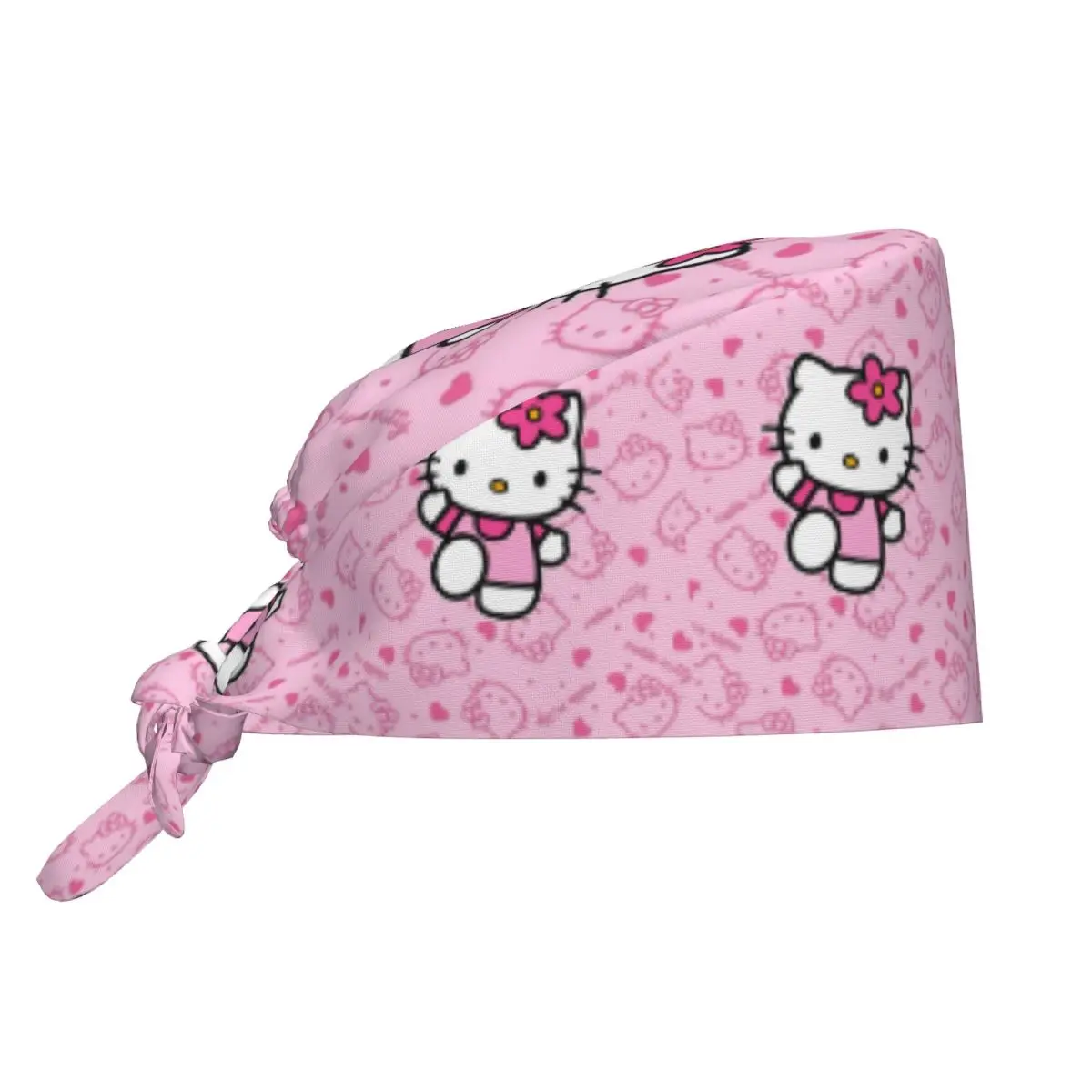Bequeme OP-Haube für Damen und Herren: Personalisierte Kawaii Cartoon-Scrub-Mütze für Pflegepersonal in Pink
