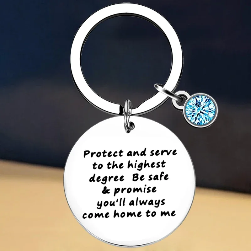 New Police Officer Gift Keychain Protect And Serve Be Safe And Come Home To Me Key Rings Cop Gift For husband