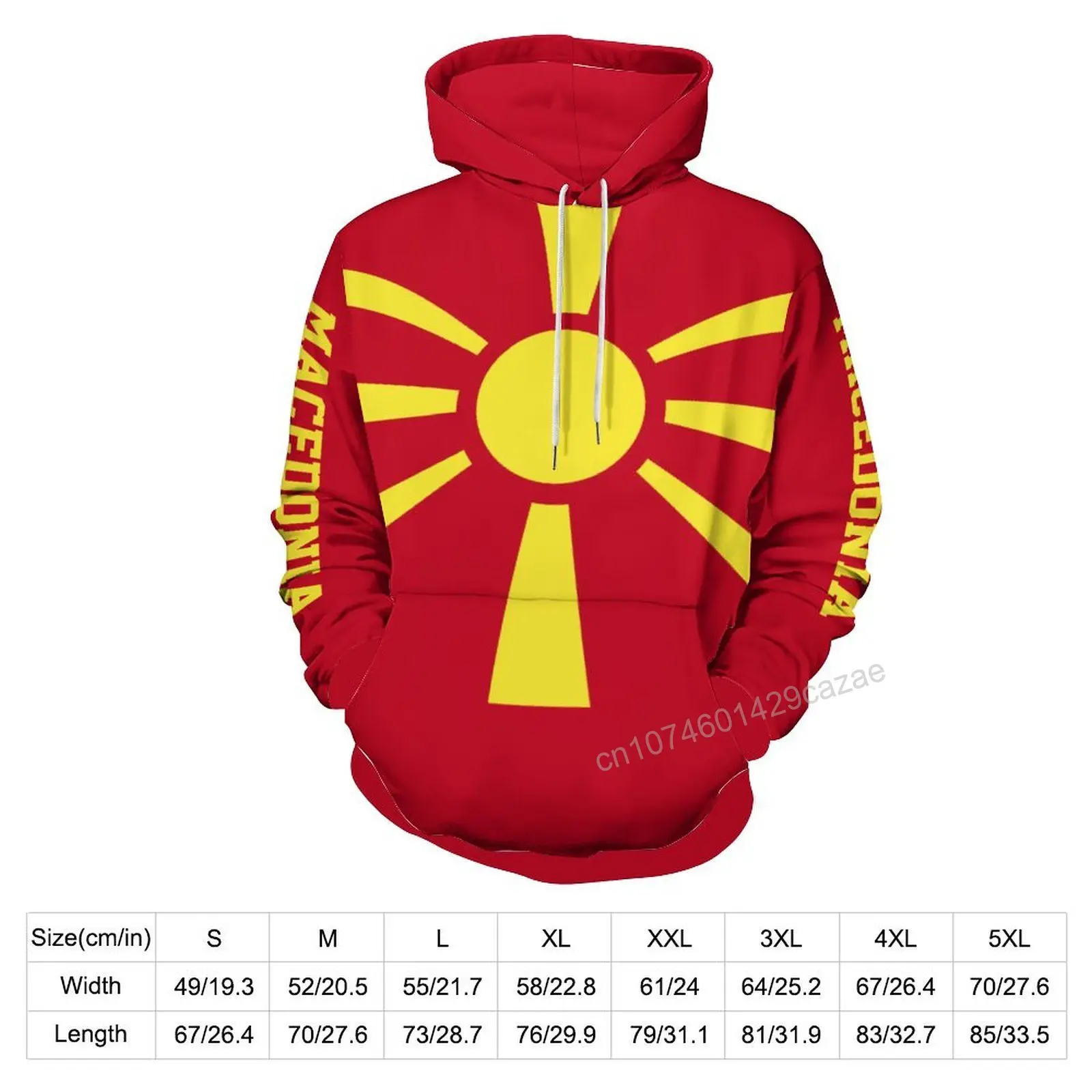 North Macedonia Country Flag 3D Hoodie Polyester Cool Men Women Harajuku Sweatshirt Unisex Casual Pullover Hoodies