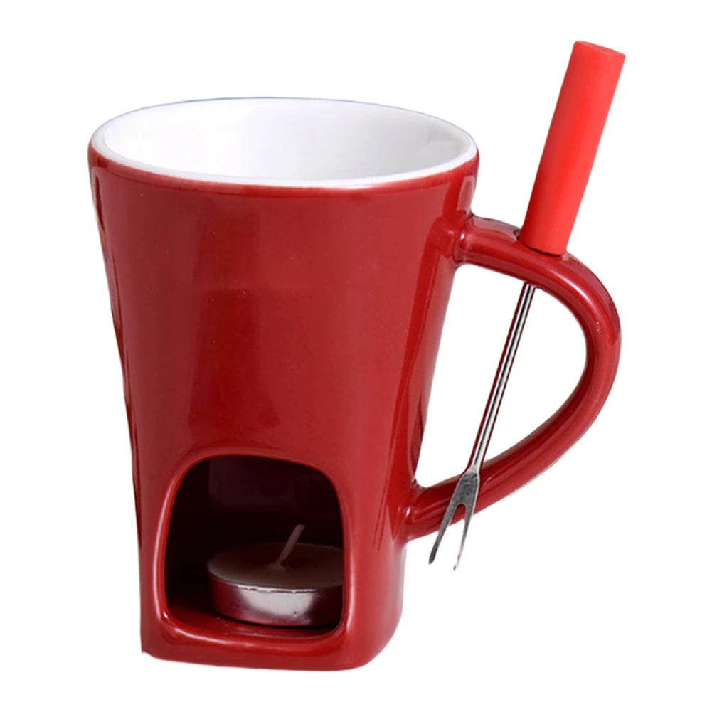 

Dessert Melter Chocolate Fondue Cup Christmas Parties Glazed Finish Microwave Safe Dishwasher Safe Candle Heated