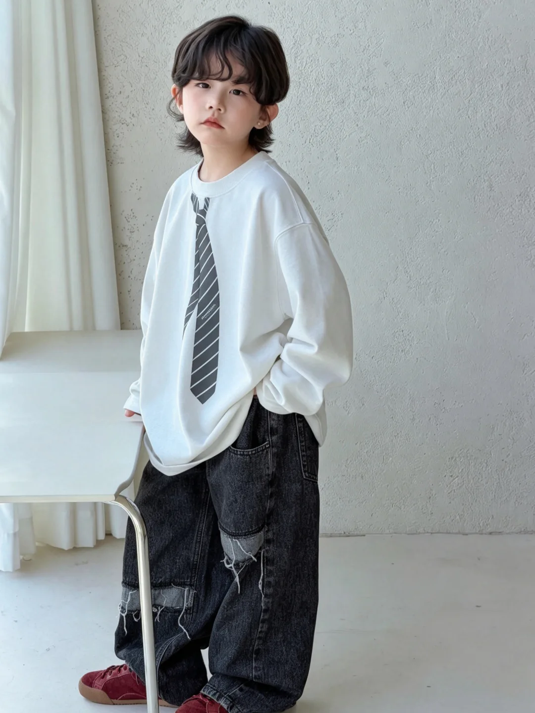 Autumn New Boys Korean Style Fashionable Printed Hoodie 2026 Children Clothing Kids Loose Versatile Top Round Neck Pullover - view 6