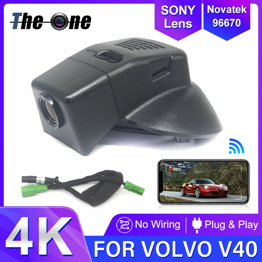 

4K HD 2160P New Plug and Play WIFi Car DVR Video Recorder Dual Lens Dash Cam For Volvo V40 T2 T5 cross country 2013-2018 Dashcam