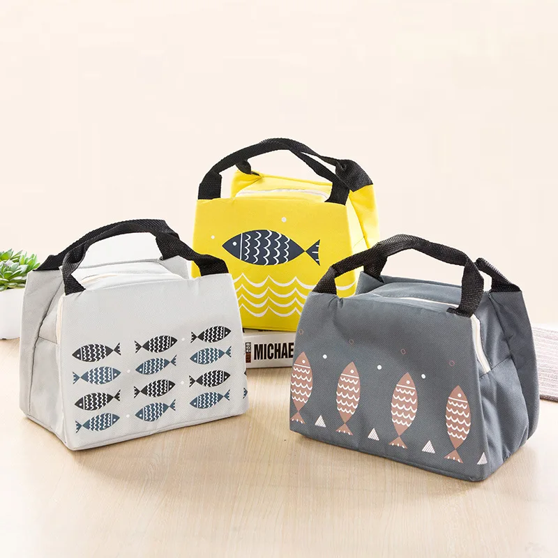 

Fresh Cooler Bag High Capcity Lunch Box for Women Kid Convenient Lunch Bag Waterproof Kawaii Fish Pattern Food Bags for Work