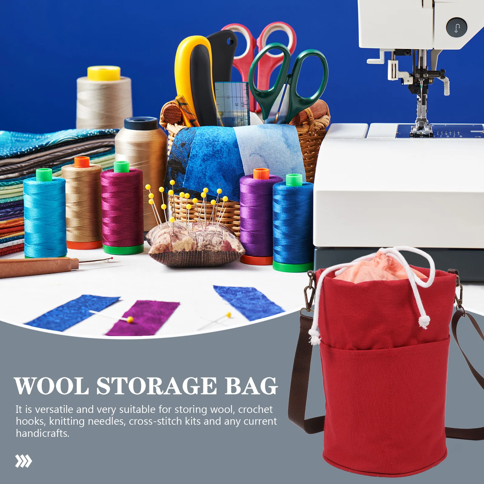 

Yarn Knitting Kit Crochet Tools Storage Bag Large Metal Sewing Supplies ganizer Portable Travel Tote Case Lightweight Compact