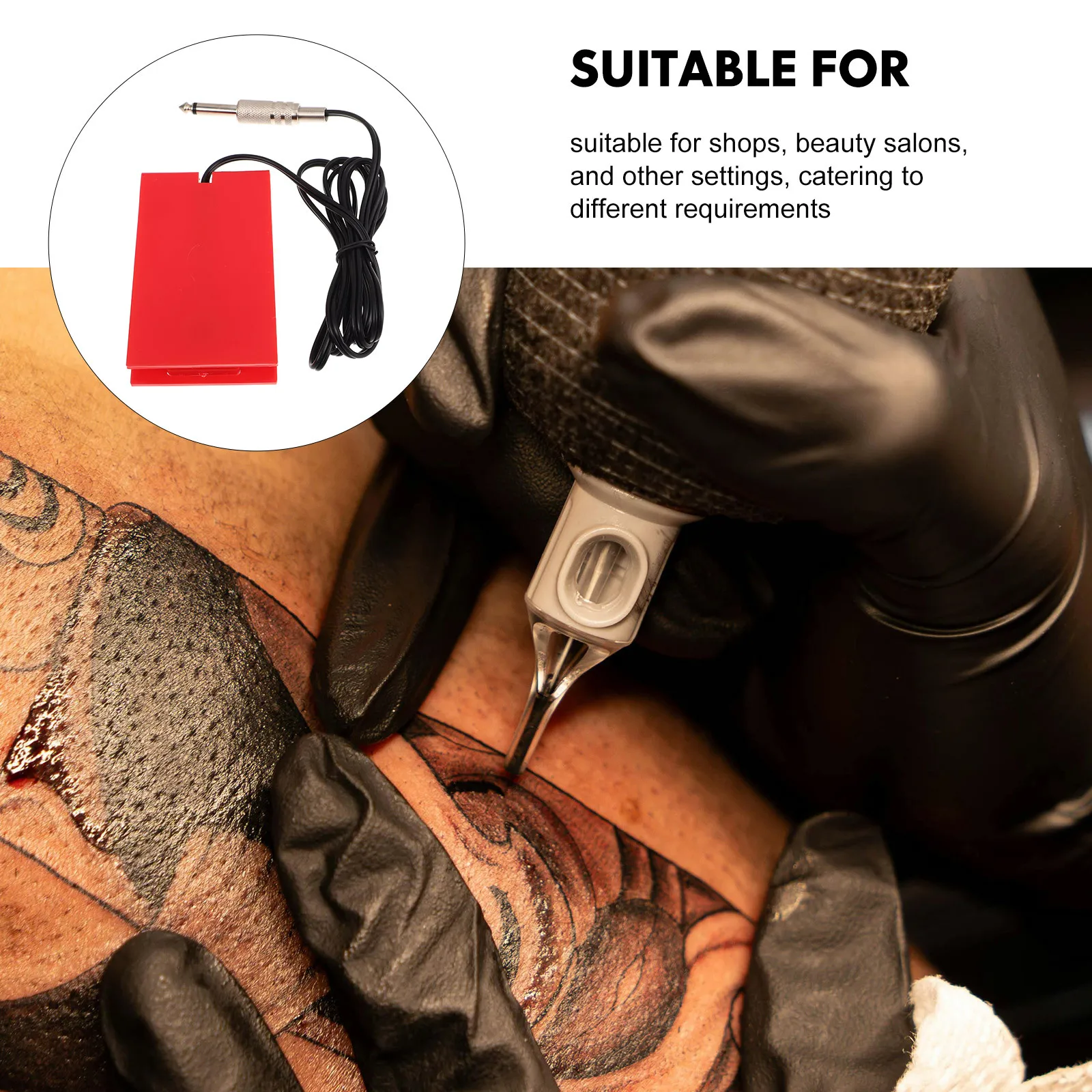 

2pcs Foot Pedal With Plug, Touch Switch Design, Durable Portable Nonslip Foot Control For Tattoo Machines, Replacement