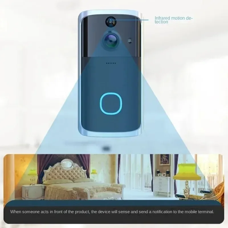 720P Tuya Doorbell Camera WiFi Smart Home Video Door Bell Wireless 2-Way Audio PIR Motion Detection Security Home Doorbell