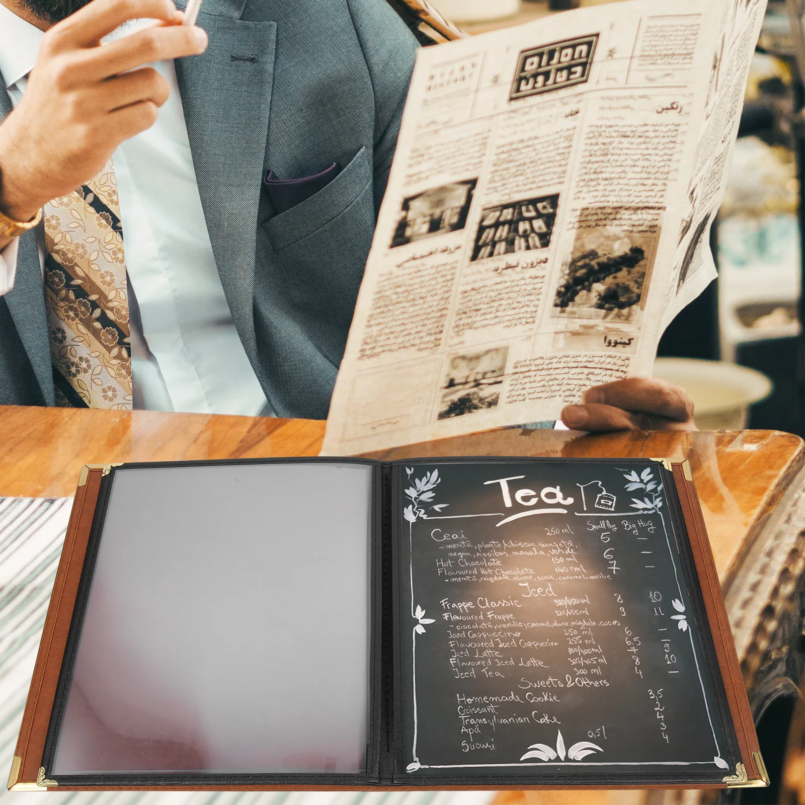 Menu Cover Clear Pvc Transparent Restaurant Menu Holder Recipe Sheet Protector Price List Paper Insert For Cafe Bar Hotel