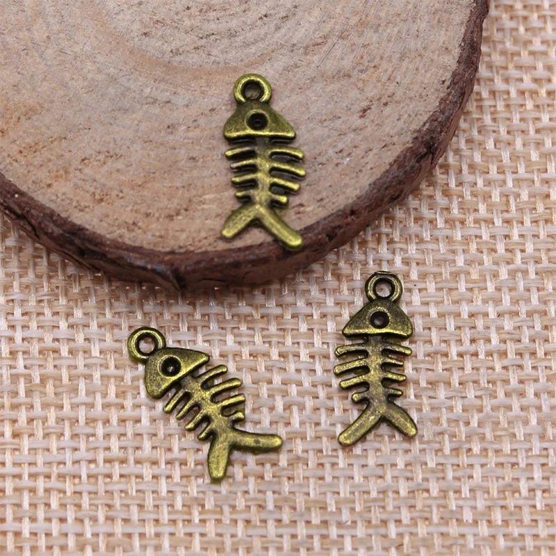 40pcs Fishbone Pendants Portable for Customes Necklace and Bracelet Designs