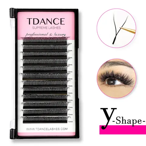 TDANCE 8-15MIX YY forme tissé à la main Premium vison doux lumière naturel Extension de cils maquillage maille Net croix faux cils