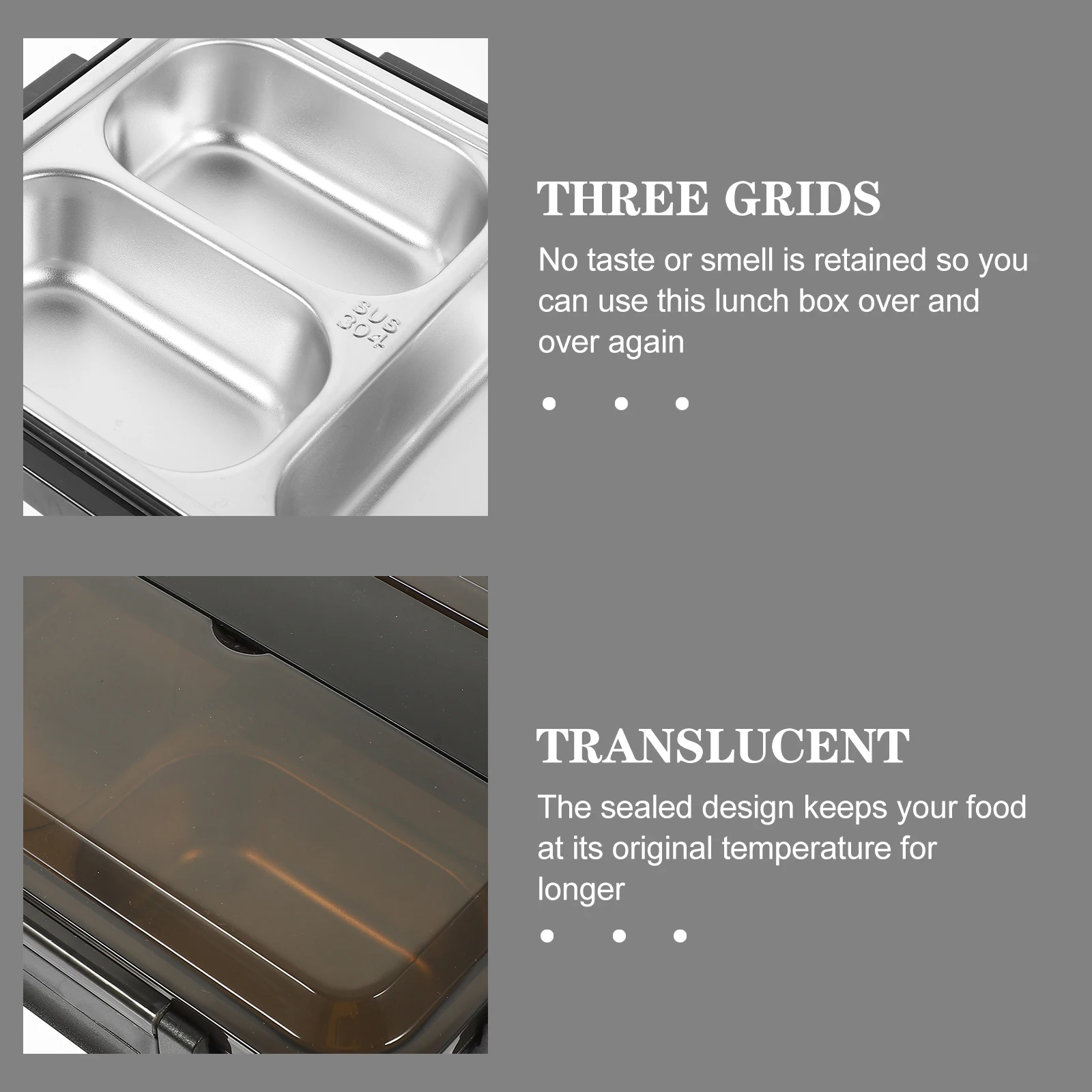 

Stainless Steel Leakproof Compartment Reusable Portable Food For Adults s School Gym Picnic Camping Multi