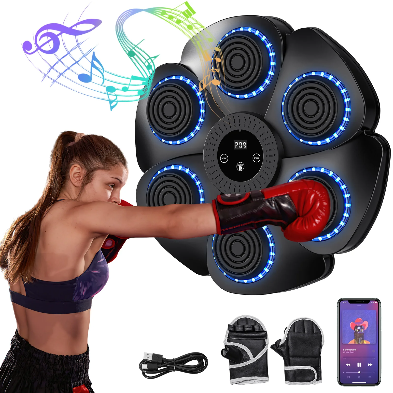 MÁQUINA DE BOXEO CON SEIS OBJETIVOS ELECTRÓNICOS