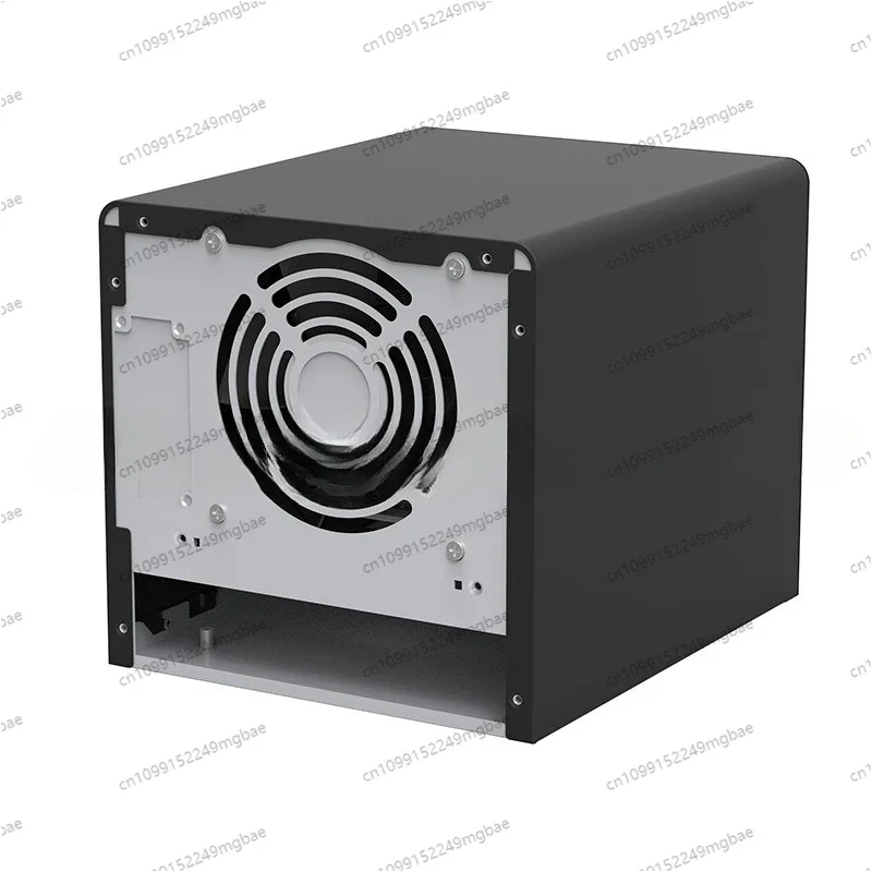 Black Square NAS Storage Chassis Server 4 Disks Aluminum Alloy Panel Computer Chassis
