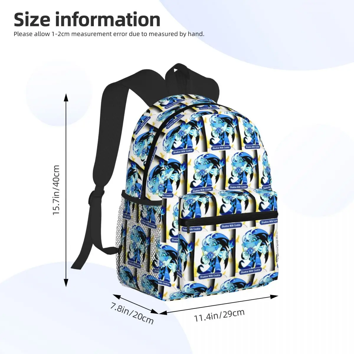 Sombra leite biscoito run reino anime estudante mochila saco de escola caminhadas viagem daypack para meninos meninas bookbag sacos ombro