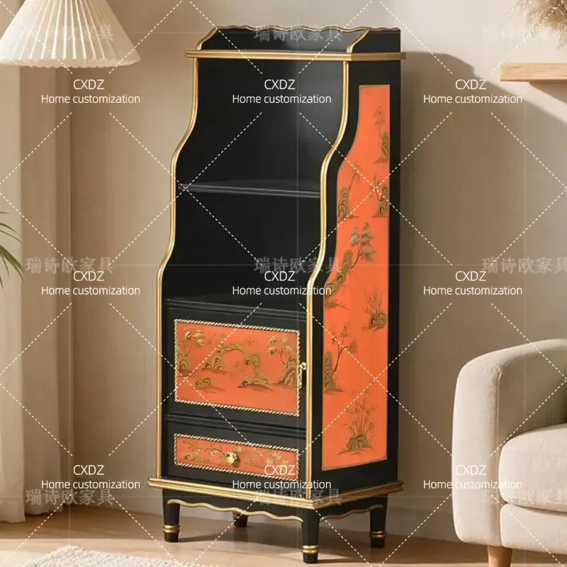 Multi-layer Bookshelf Storage Cabinet for Living Room and Study Vertical Floor Standing Locker Multifunctional Decorative