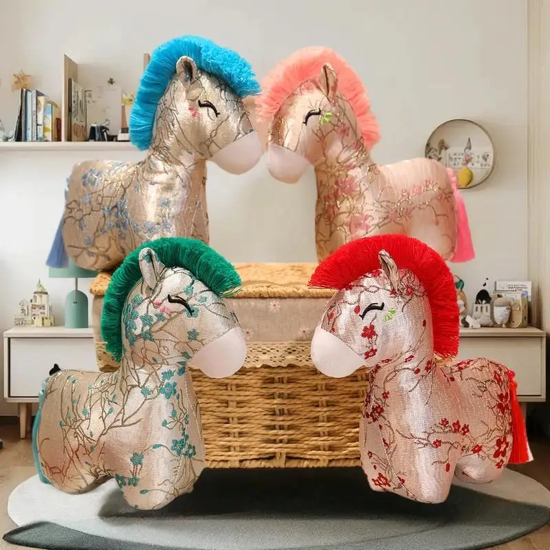 حلقة مفاتيح على شكل حصان كرتوني، دمية محشوة على شكل حصان قطيفة رائعة، مثالية للتعليق على الحقائب أو السيارات #5