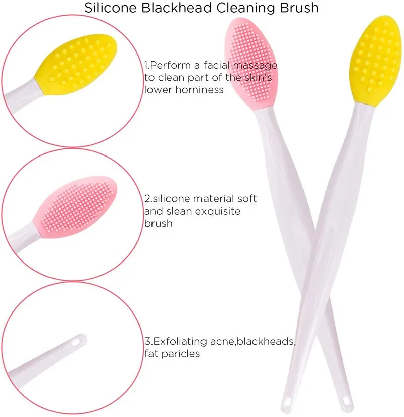 Spazzola per la pulizia del viso naso del viso pori profondi cura della pelle Scrub strumento detergente Mini Beauty Silicone morbido esfoliante per la pulizia profonda 1 pz