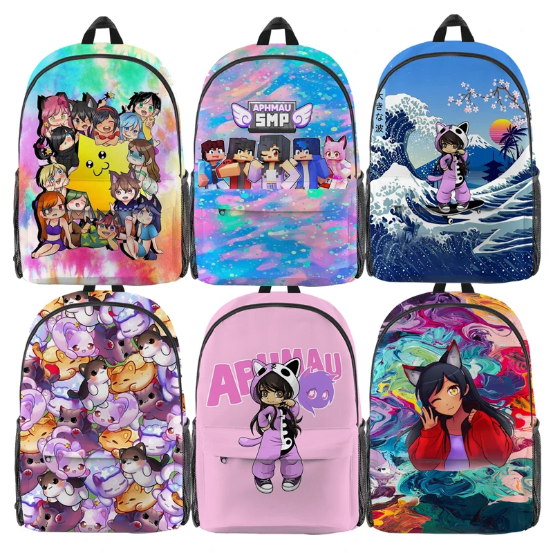 

High Quality Aphmau Backpacks Boys Girls Teens Travel Bags 3D Oxford Waterproof Notebook Shoulder Students School Bags