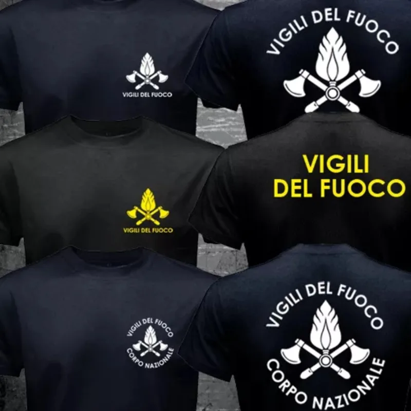 Trend 25 New VIGILI Italian Firefighters Fire Brigade Same Printed Short Sleeve T-Shirt Oversized T Shirt Harajuku