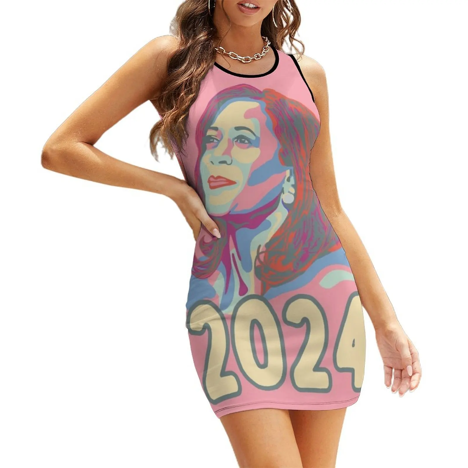 

Kamala Harris Portrait - 2024 Sleeveless Sundress Summer dresses for women Women's clothing women's evening dress 2025 Beachwear