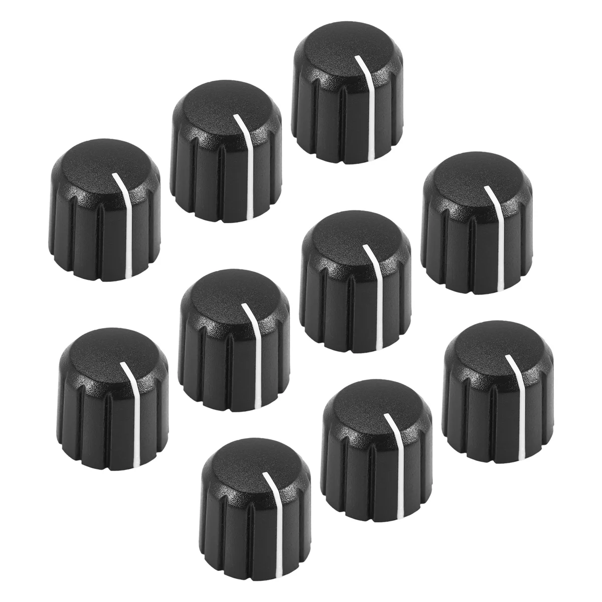 

10Pcs Potentiometer Control Knobs for Electric Guitar Volume Tone Knobs Black D Type 6mm