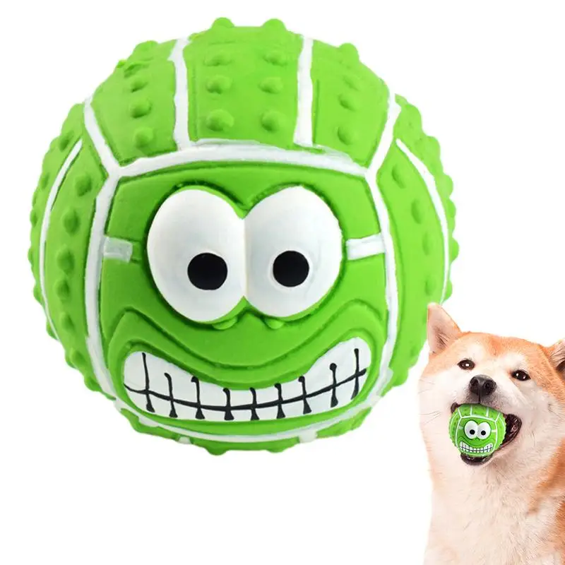 

Latex Face Ball Dog Toy Smile Face Dog Balls Toys Bite Resistant Funny Bouncy Chewing Squeaky Face Balls For Medium Cats Small