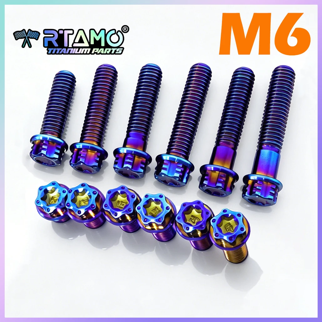 RTAMO TC4 Titanium Bolt M6X10/15/20/25/30/35/40/45/50 Motorcycle Bike Screw