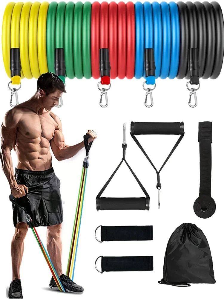 Sprzęt fitness dla początkujących, gumki do ćwiczeń, lekkie taśmy oporowe, trening fitness, przenośne gumki — zdjęcie 2