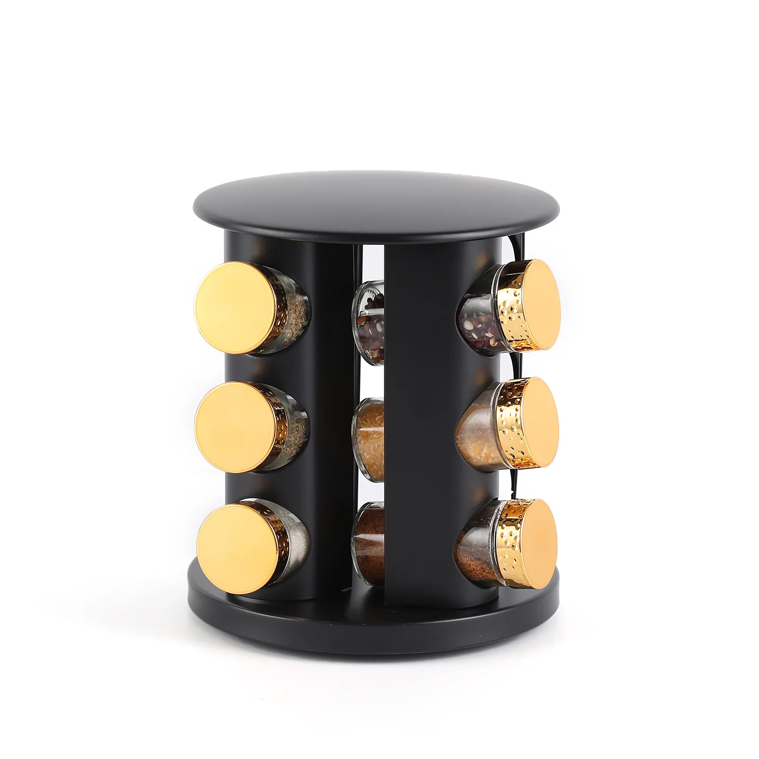 

Трансграничная кухонная черная вращающаяся полка для приправ, многофункциональная банка из глутамата натрия для специй, высококачественная вращающаяся регулировка